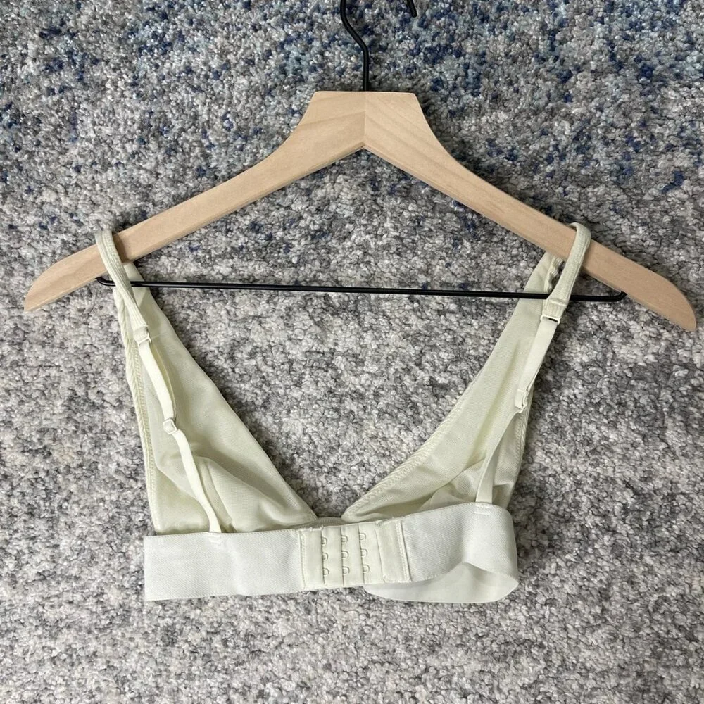 SKIMS‎ Bralette Womens XS Light Green Triangle Bra Ribbed Adjustable Hook Eye - Picture 5 of 8